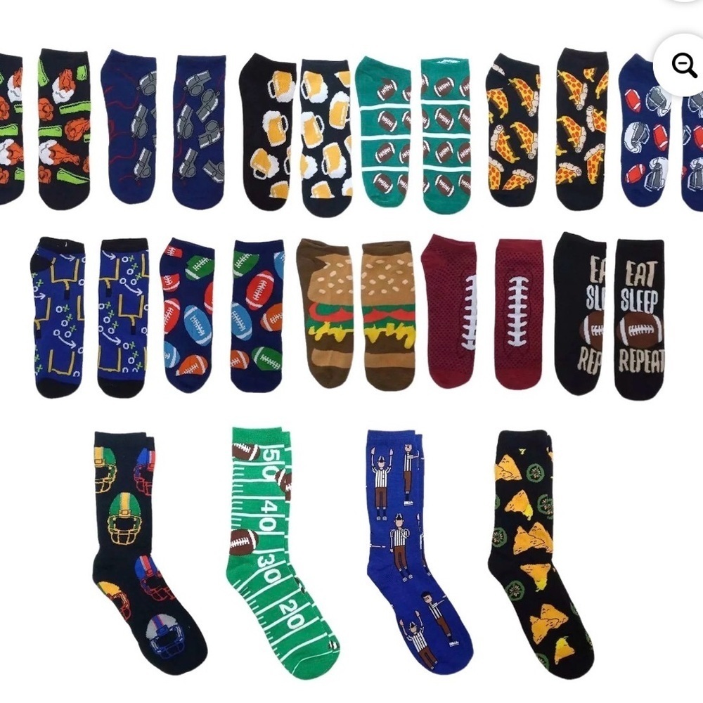 15 Days of Socks Men's Sports Themed Gift Set, Golf Or Football (Football) 6-12